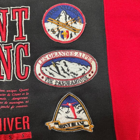 VTG EXP Mont Blanc Sport D'Hiver Sweatshirt Men's XL Red Ski Alps 90s Express - Picture 4 of 9